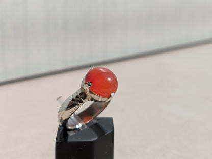 Natural Carnelian Ring, 925 Sterling Silver Jewelry, Gemstone Jewellery, Natural Stone, Engagement, Proposal, Handmade Ring, Gift for Her