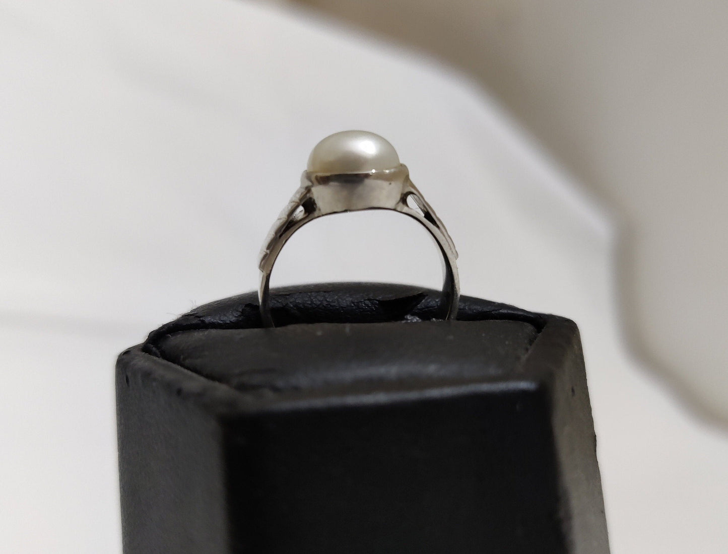 Freshwater Pearl Ring, 925 Sterling Silver Jewelry, Round Pearl Jewelry, Pearl Gemstone Ring, Boho Ring, Gift for Her Ring size 6.5 & 5.5