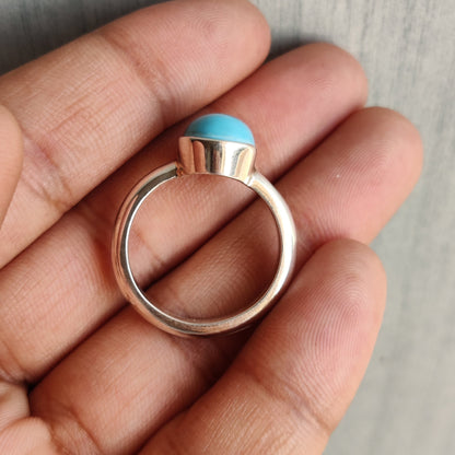 Turquoise Oval Shape Gemstone Silver Ring, Handmade Gemstone Ring, Sterling Silver Turquoise ring, Women Jewelry, Turquoise Statement Ring