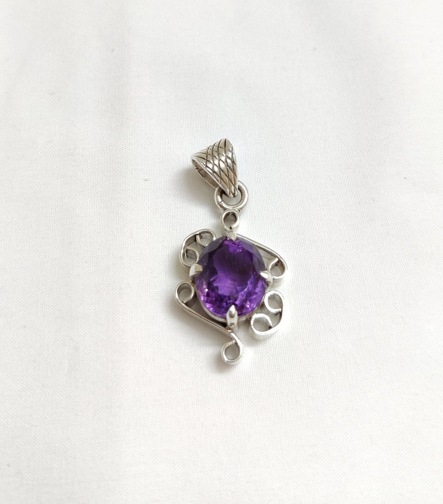 Natural Amethyst Pendant, 925 Silver Handmade Pendant, Amethyst Jewelry, Purple Stone Pendant, Healing Crystal Necklace, Gift for Her