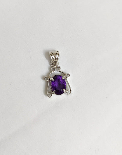 Natural Amethyst Pendant, 925 Silver Handmade Pendant, Amethyst Jewelry, Purple Stone Pendant, Healing Crystal Jewelry, Gift for Her