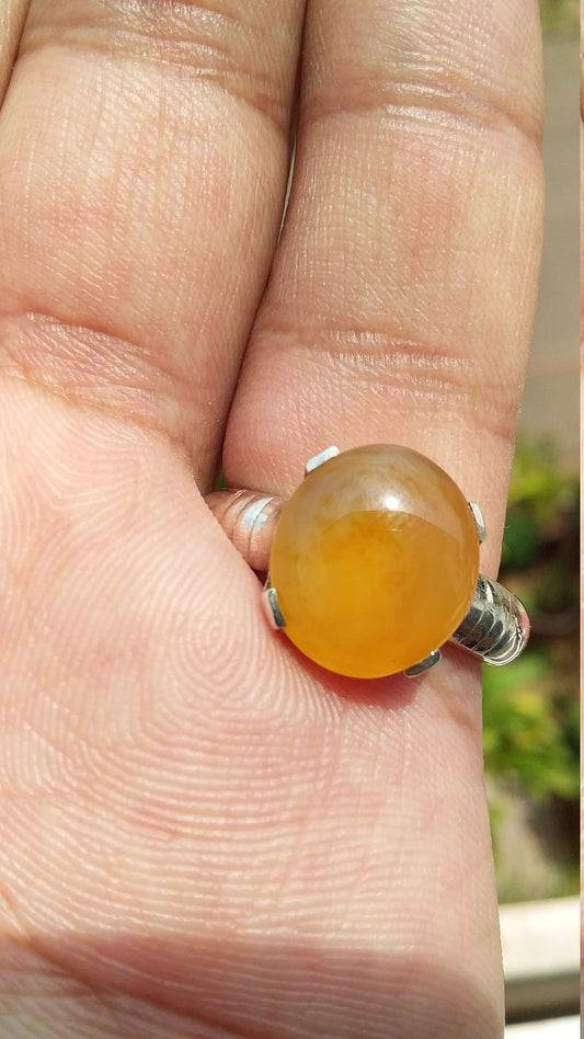 Carnelian Ring, 925 Sterling Silver Jewelry, Natural Stone Ring, Handmade Ring, Orange Stone Ring, Unisex Engagement Ring, Ring size 9