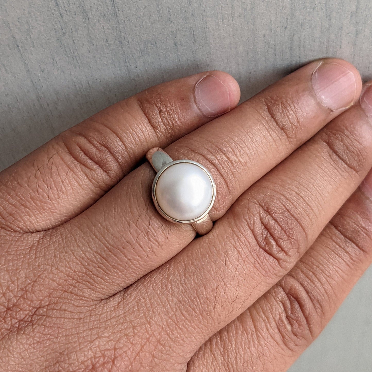 Pearl Silver Ring, White Pearl Ring, Sterling Silver Handmade Ring, Pearl Jewelry, Ring for Women, Minimalist Ring, Bridal Wedding Rings