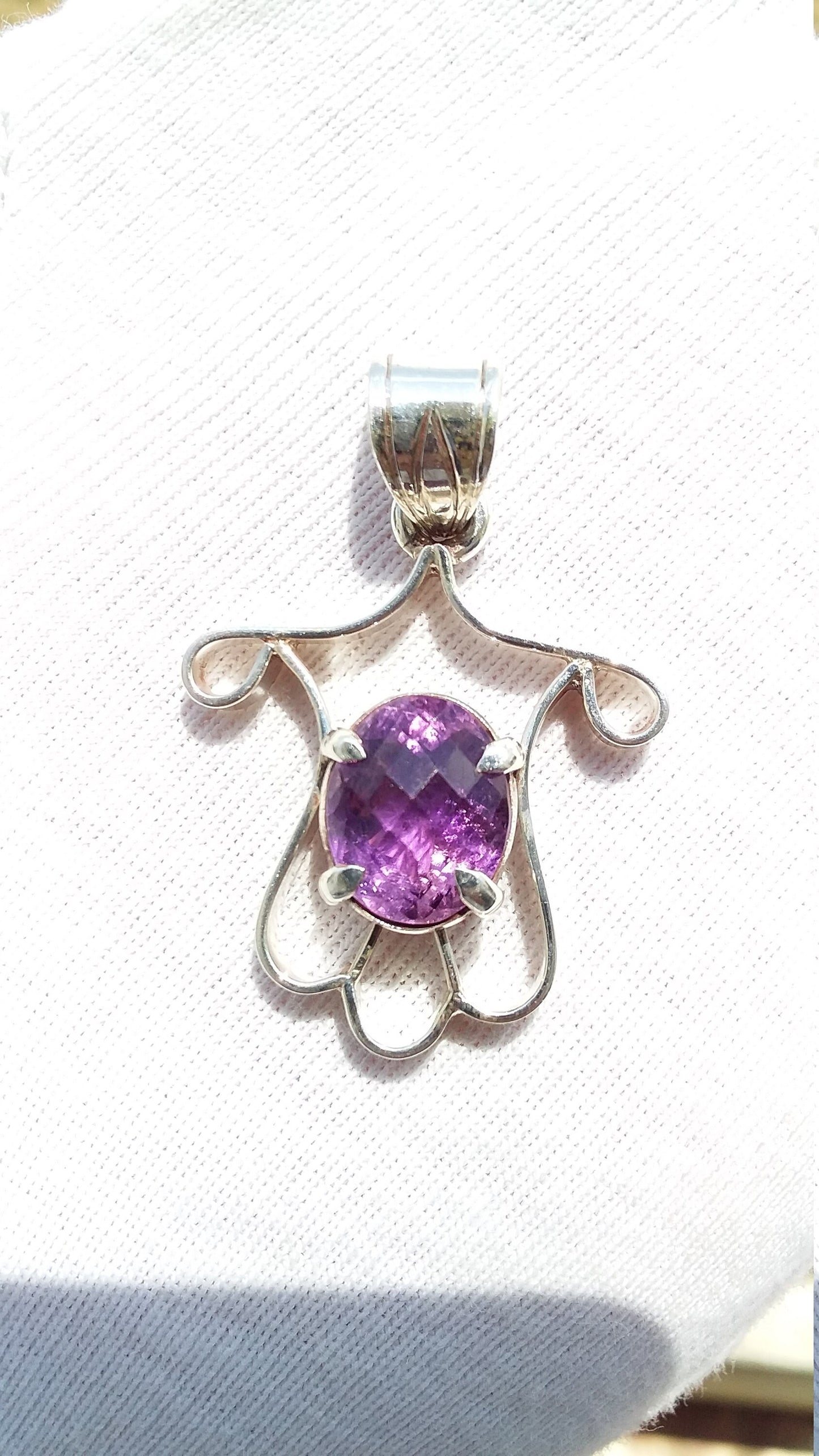 Purple Amethyst Pendant, 925 Silver Handmade Pendant, Purple Quart Jewelry, Amethyst Crystal Necklace, Perfect gift for Her