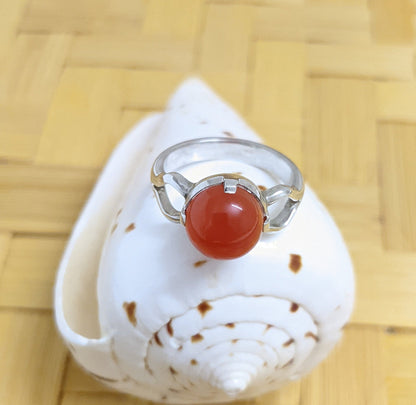 Carnelian Ring, 925 Sterling Silver Jewelry, Natural stone Ring, Orange Gemstone Ring, Handmade Ring, Gift for Her Women's Ring