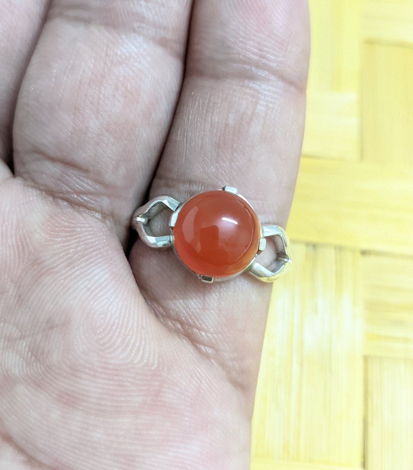 Carnelian Ring, 925 Sterling Silver Jewelry, Natural stone Ring, Orange Gemstone Ring, Handmade Ring, Gift for Her Women's Ring