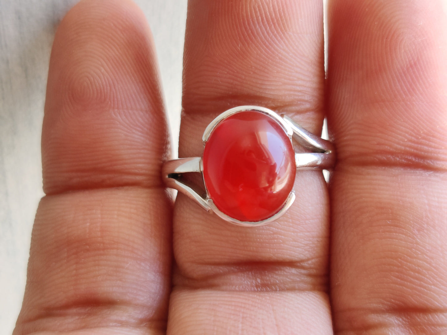 Genuine Carnelian Ring, 925 Sterling Silver Ring, Gemstone Ring, Ring for Women, Natural Stone Jewelry, Handmade Gift for Her