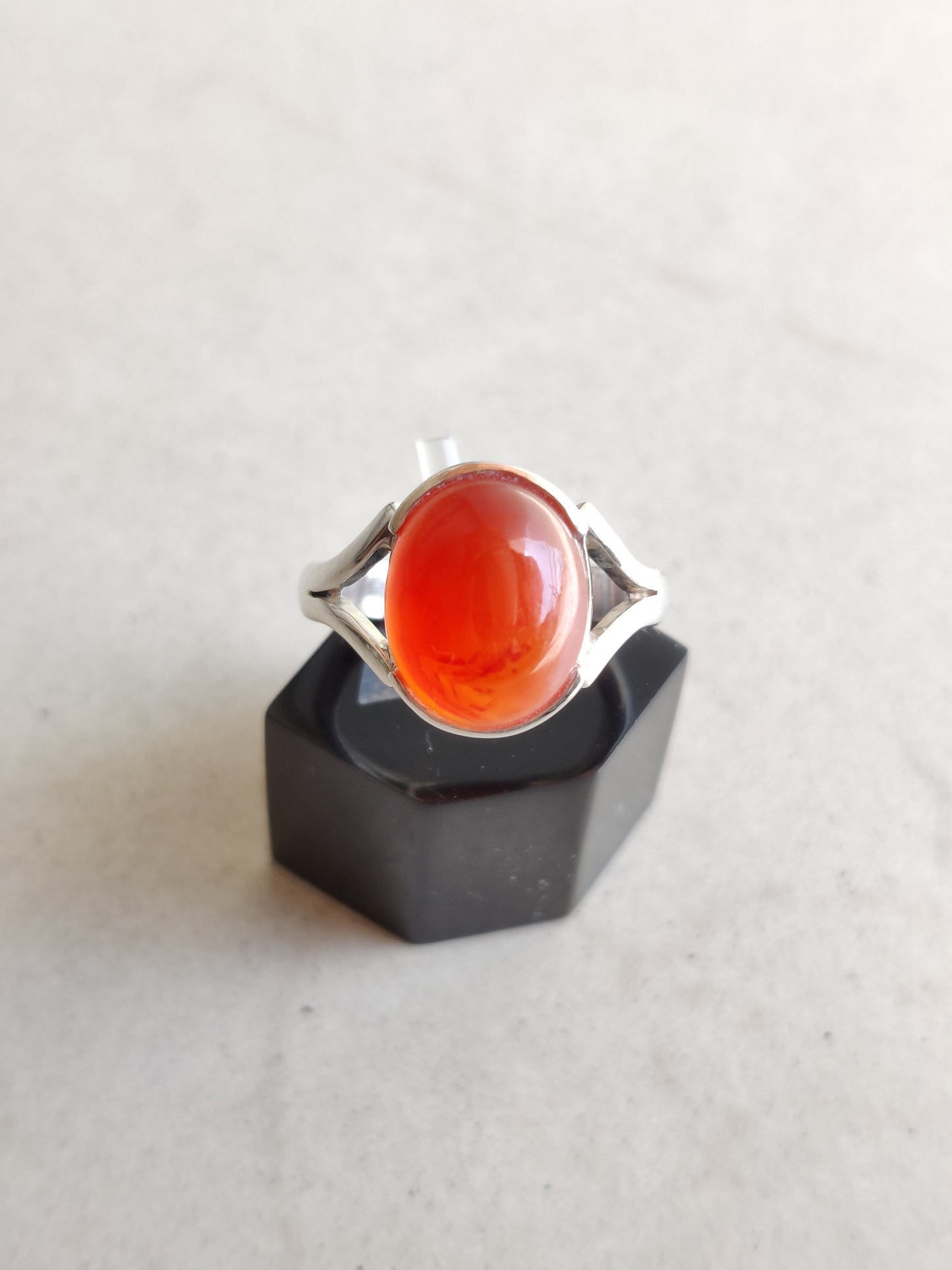 Natural Carnelian Ring, 925 Sterling Silver, Carnelian Jewelry for Women, Gemstone Jewellery, Cabochon Stone Ring, August Birthstone Ring