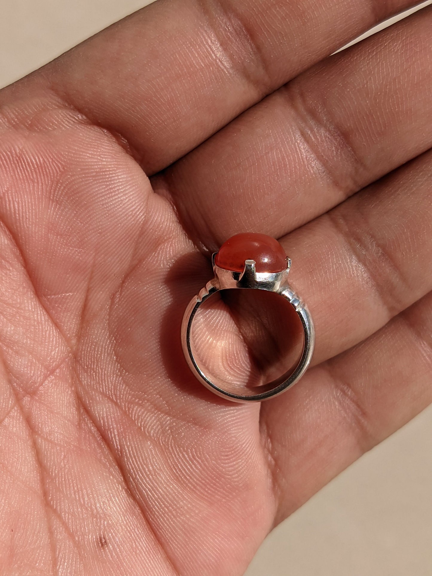 Natural Carnelian Ring, 925 Sterling Silver Jewelry, Gemstone Jewellery, Natural Stone, Engagement, Proposal, Handmade Ring, Gift for Her