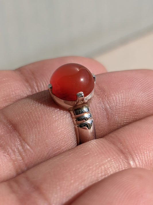 Natural Carnelian Ring, 925 Sterling Silver Jewelry, Gemstone Jewellery, Natural Stone, Engagement, Proposal, Handmade Ring, Gift for Her