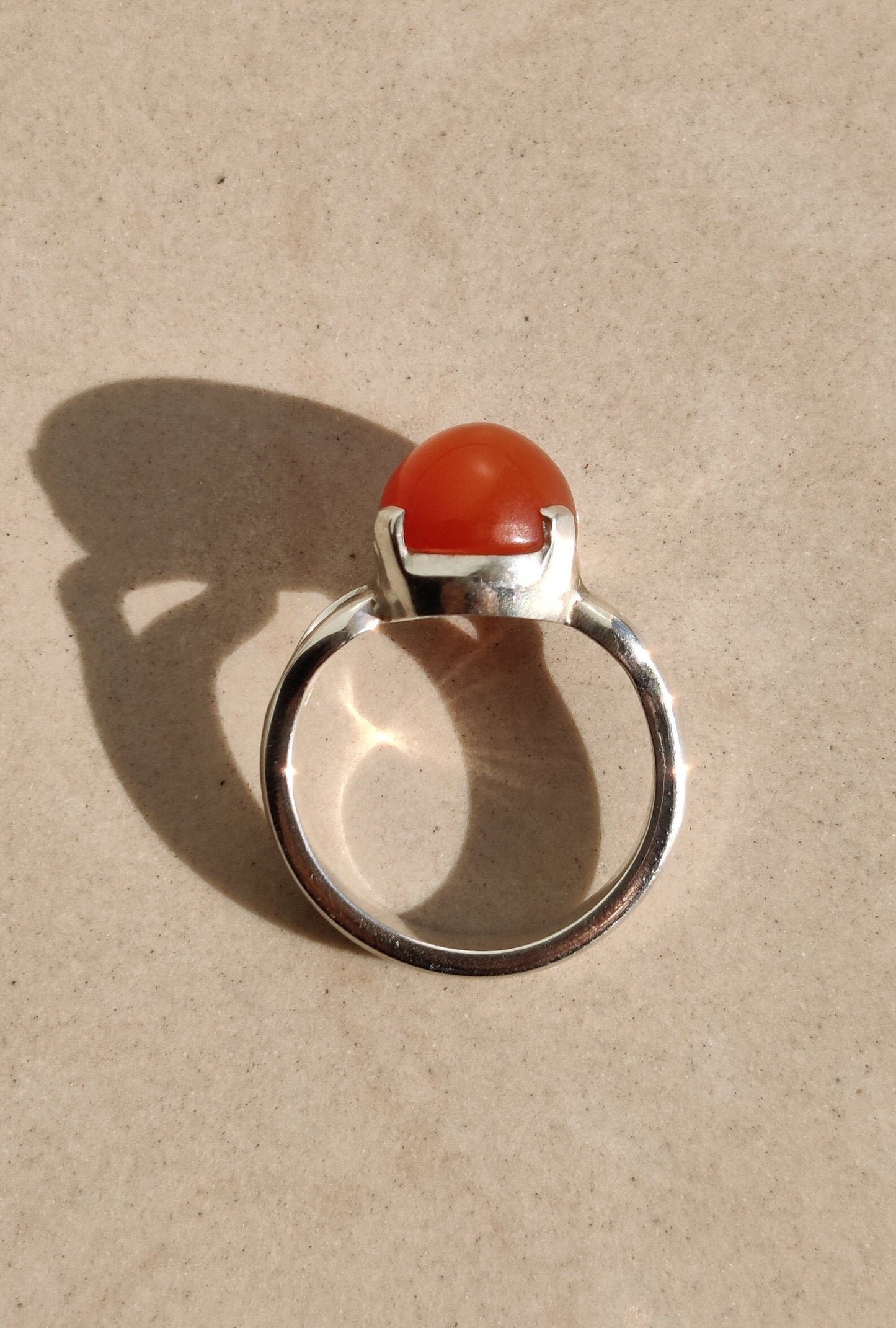 Carnelian stone ring, Handmade silver ring, 925 sterling silver ring, Everyday ring, Oval stone ring, Cabochon orange gemstone Women ring