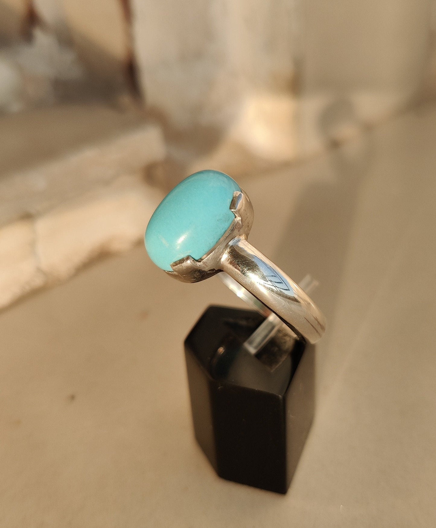 Turquoise Ring, 925 Solid Sterling Silver Ring, Handmade Ring, Festival Jewelry, December Birthstone Ring, Cabochon Stone, Unisex Jewelry