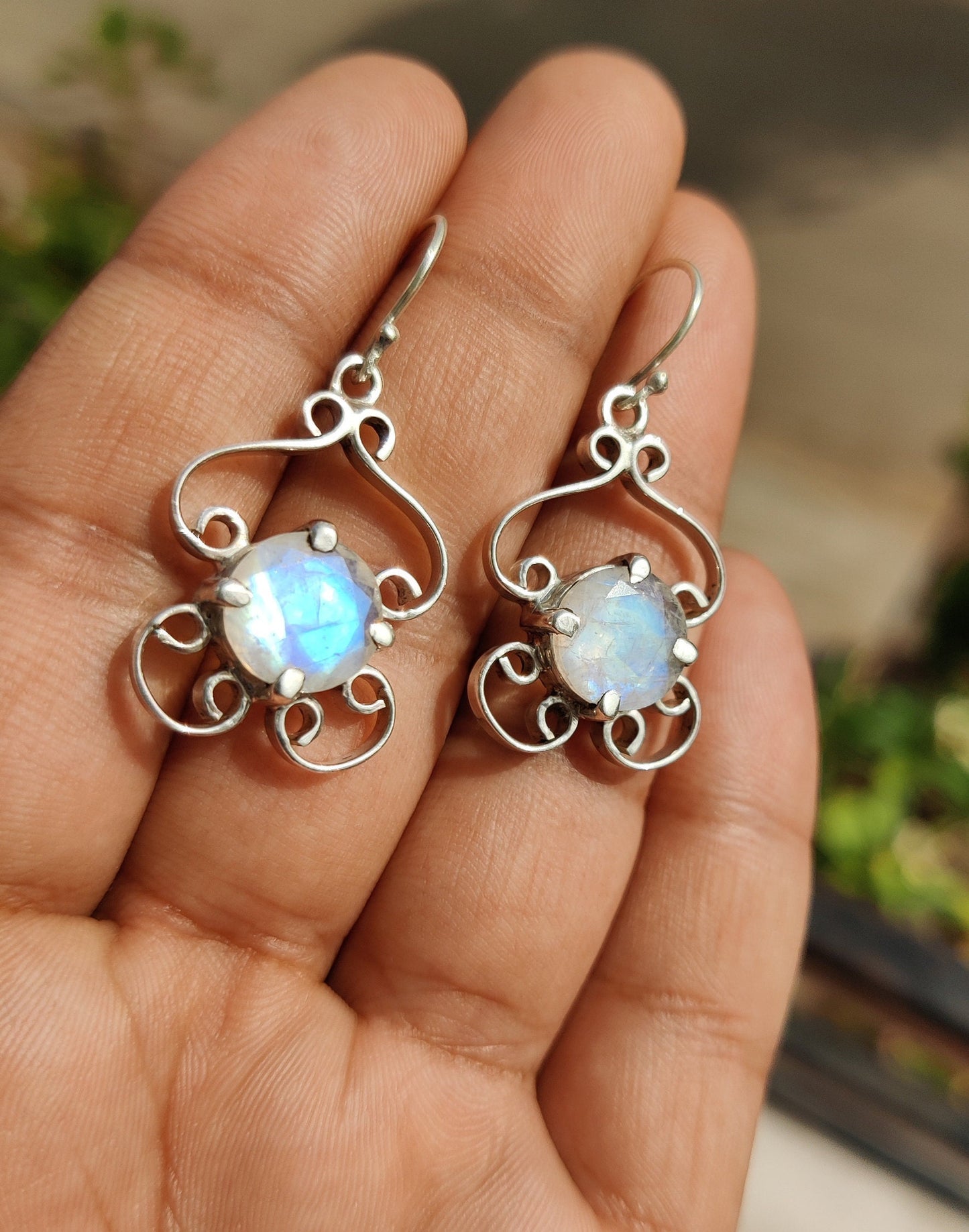 Rainbow Moonstone Earrings, Black Onyx Earrings, 925 Sterling Silver, Earrings Set, Combo Set or Single Pair, Jewelry Gift for Her