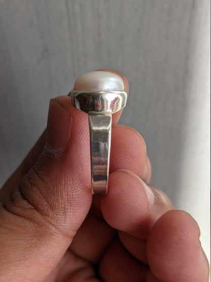 Pearl ring, handmade ring, june birthstone, pearl jewelry, women silver jewelry, bridal wedding rings, gift ideas, pearl statement jewellery