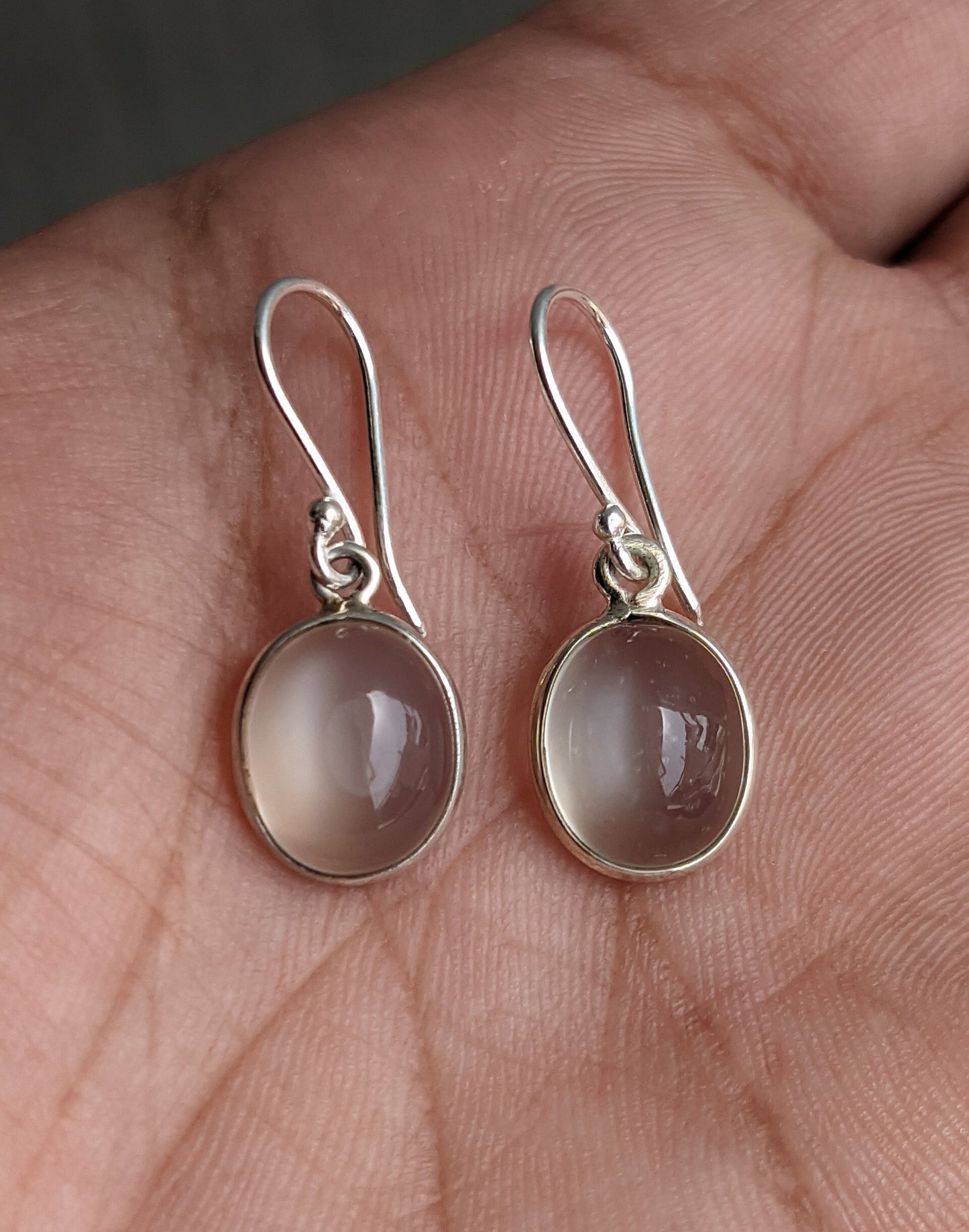 White Moonstone Earrings, 925 Solid Silver Jewelry, Moonstone Dangle Earrings, June Birthstone Earrings, Moonstone Jewelry Gift for Her