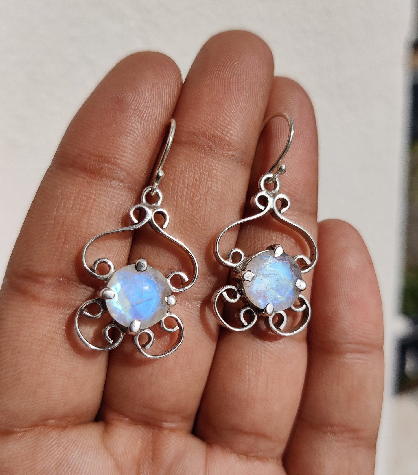 Rainbow Moonstone Earrings, Black Onyx Earrings, 925 Sterling Silver, Earrings Set, Combo Set or Single Pair, Jewelry Gift for Her
