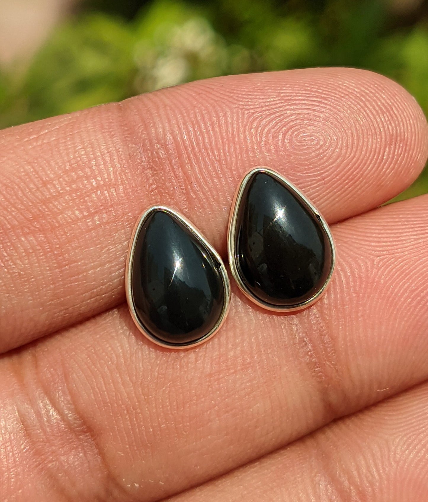 Black Onyx Stud Earrings, 925 Sterling Silver Studs, Wedding Bridesmaid Gift, Minimalist Studs, Jewelry for Her, Gemstone Studs for Her