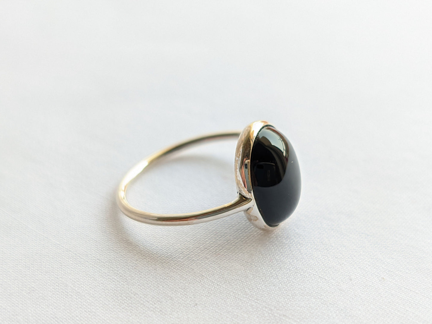 Natural Black Onyx Ring, 925 Sterling Silver Jewelry, Black Onyx Jewelry, Birthstone, Cabochon Stone, Gemstone Ring Silver, Elegant Ring