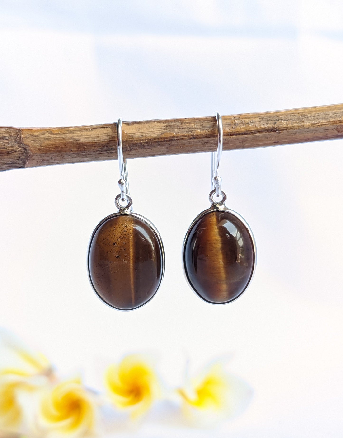 Tigers Eye Earrings, 925 Sterling Silver Earrings, Tiger's Eye Stone, Natural Stone Earrings, Silver Dangle Earrings, Earrings for Women