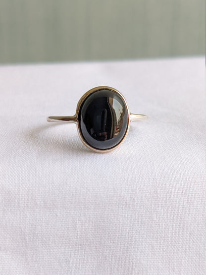 Natural Black Onyx Ring, 925 Sterling Silver Jewelry, Black Onyx Jewelry, Birthstone, Cabochon Stone, Gemstone Ring Silver, Elegant Ring