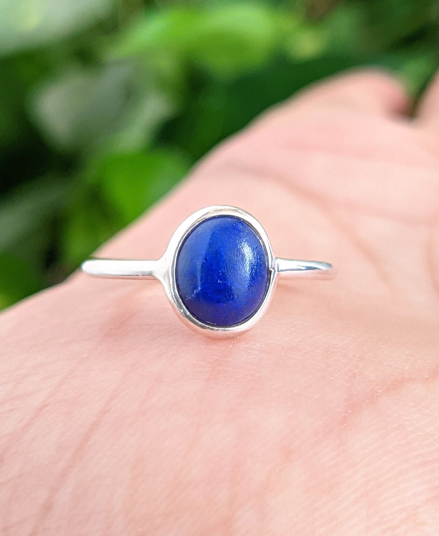 Lapis Lazuli Ring, 925 Sterling Silver Ring, Blue Lapis Ring, Gemstone Stacking Ring, Lapis Handmade Jewelry, Natural Stone, Birthstone Ring