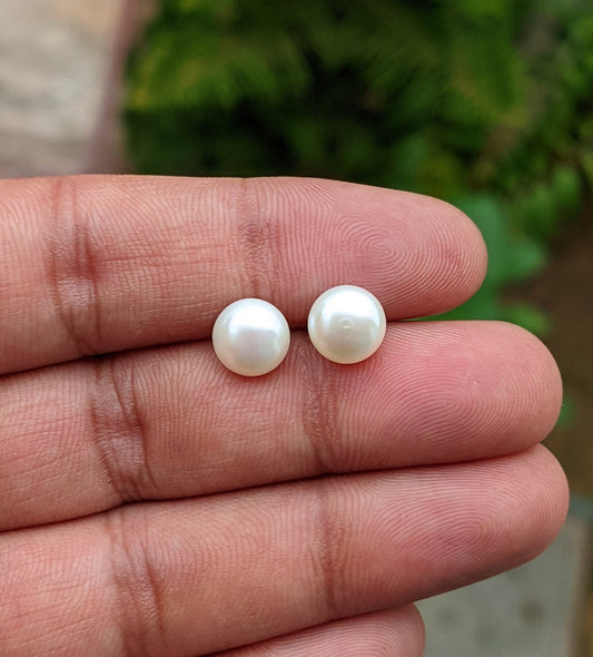 Genuine Pearl Stud Earrings, 925 Sterling Silver Studs, Bridesmaids Pearl Earrings, Freshwater Pearl Studs, Bridal Gift, Pearl Post Earrings