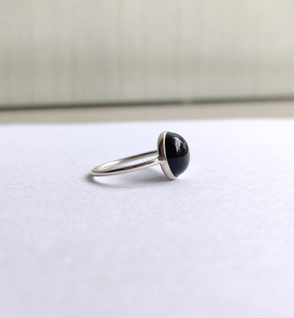 Black Onyx Ring, 925 Sterling Silver Ring, Black Onyx Jewelry, Handmade Gift for Her, Black Ring for Women, Birthstone Ring, Gemstone Ring