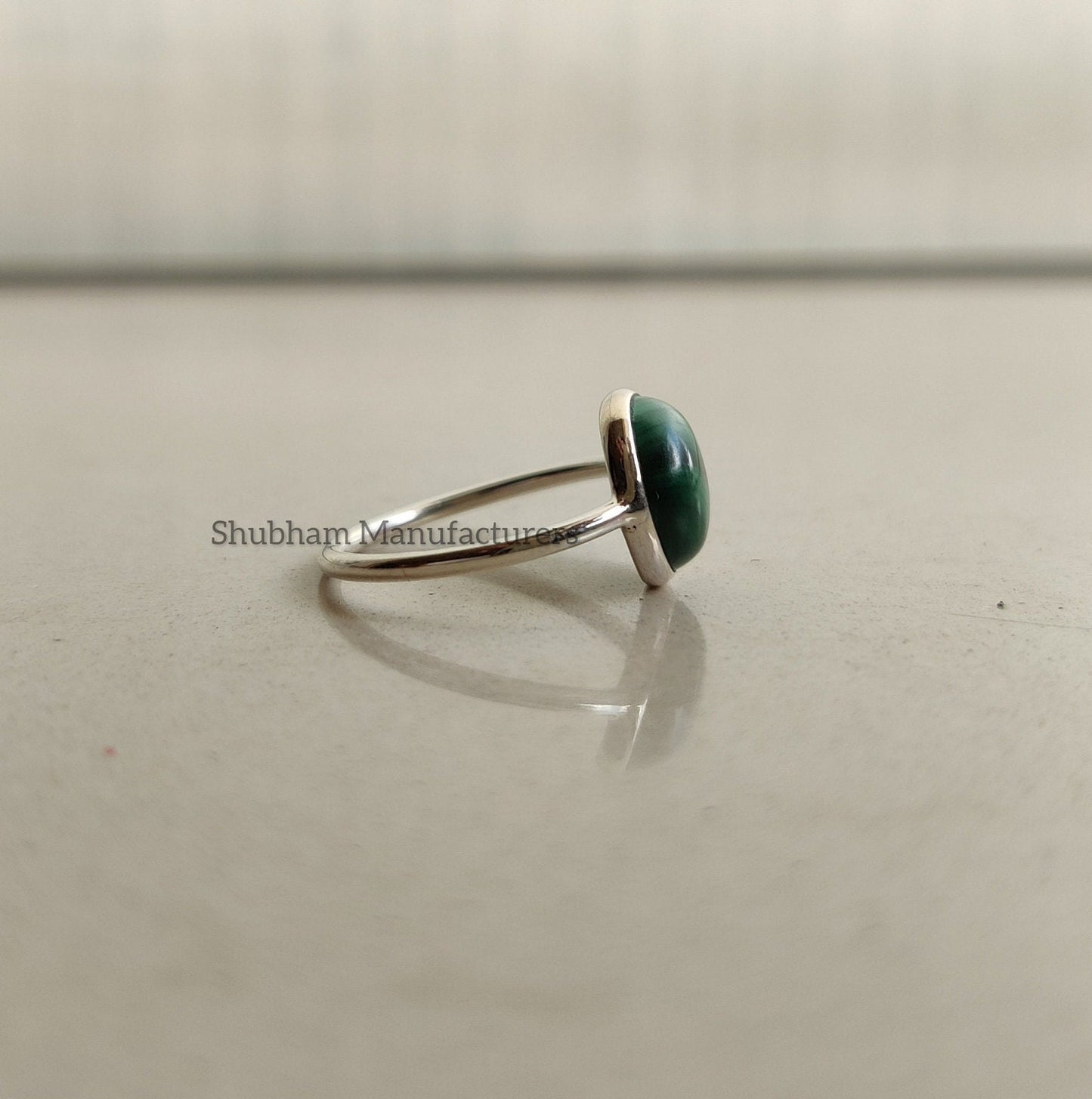 Malachite Ring, 925 Sterling Silver Ring, Simple Everyday Ring for Her, Natural Gemstone Ring, Green Stone Ring, Handmade Gift for Women