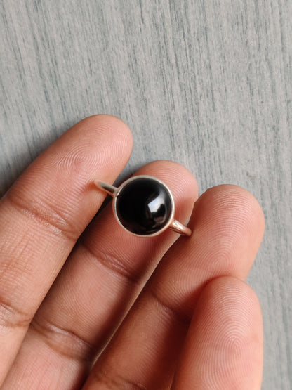 Black Onyx Ring, 925 Sterling Silver Ring, Black Onyx Jewelry, Handmade Gift for Her, Black Ring for Women, Birthstone Ring, Gemstone Ring