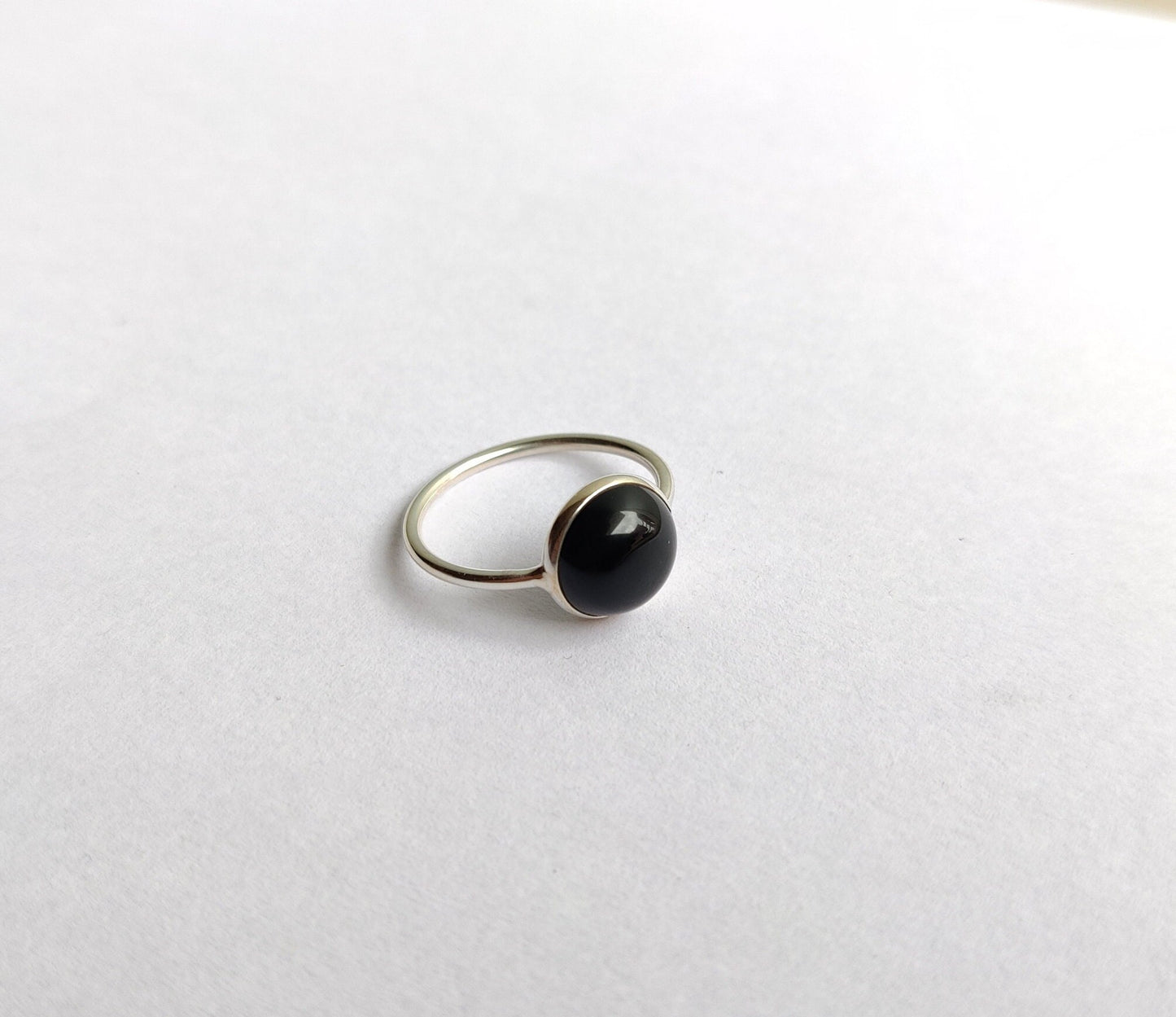 Black Onyx Ring, 925 Sterling Silver Ring, Black Onyx Jewelry, Handmade Gift for Her, Black Ring for Women, Birthstone Ring, Gemstone Ring