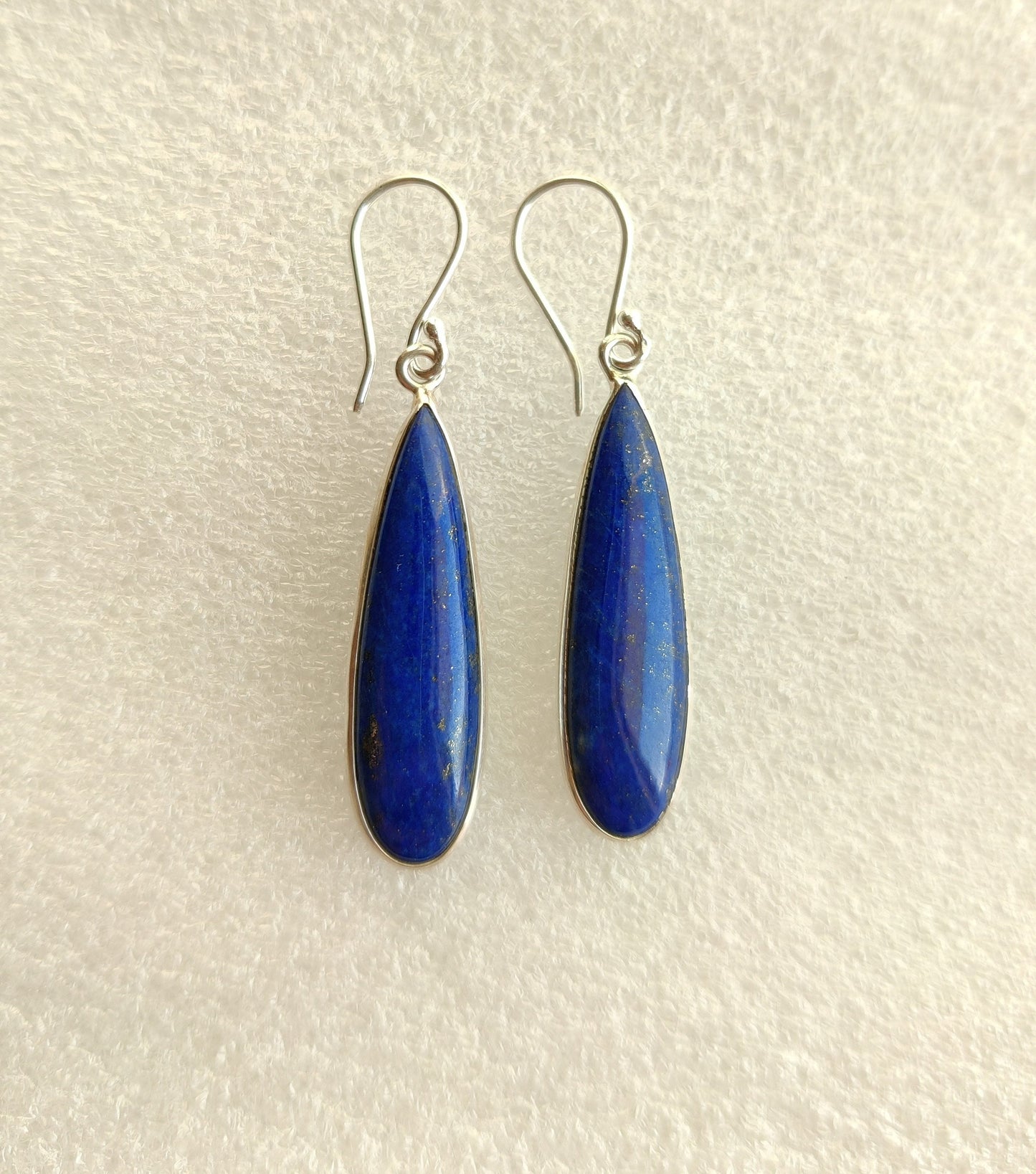 Lapis Lazuli Earrings, Dark Blue Teardrop Shape Earrings, 925 Sterling Silver Drop & Dangle Earrings, Blue Gemstone Earrings
