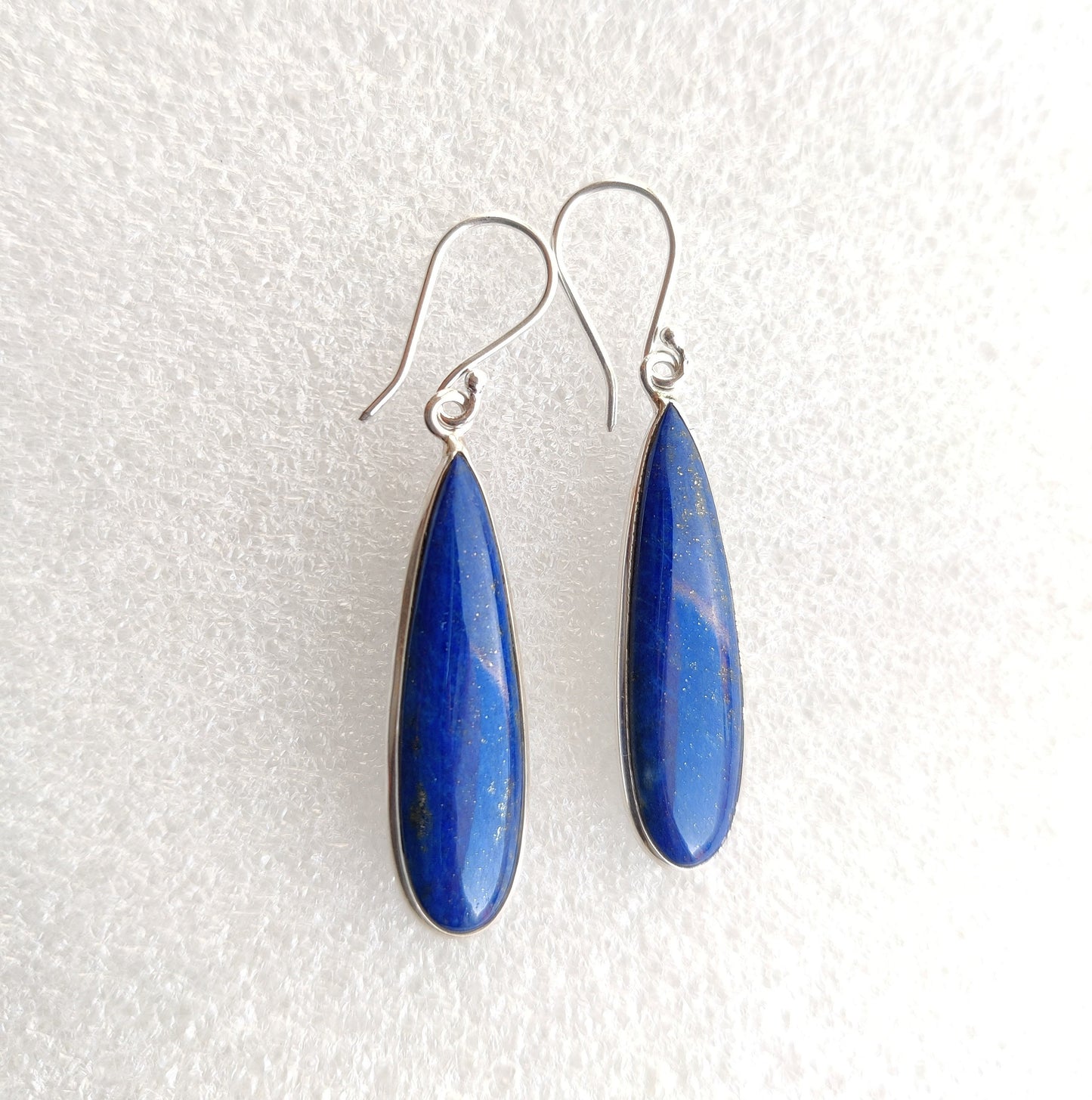Lapis Lazuli Earrings, Dark Blue Teardrop Shape Earrings, 925 Sterling Silver Drop & Dangle Earrings, Blue Gemstone Earrings