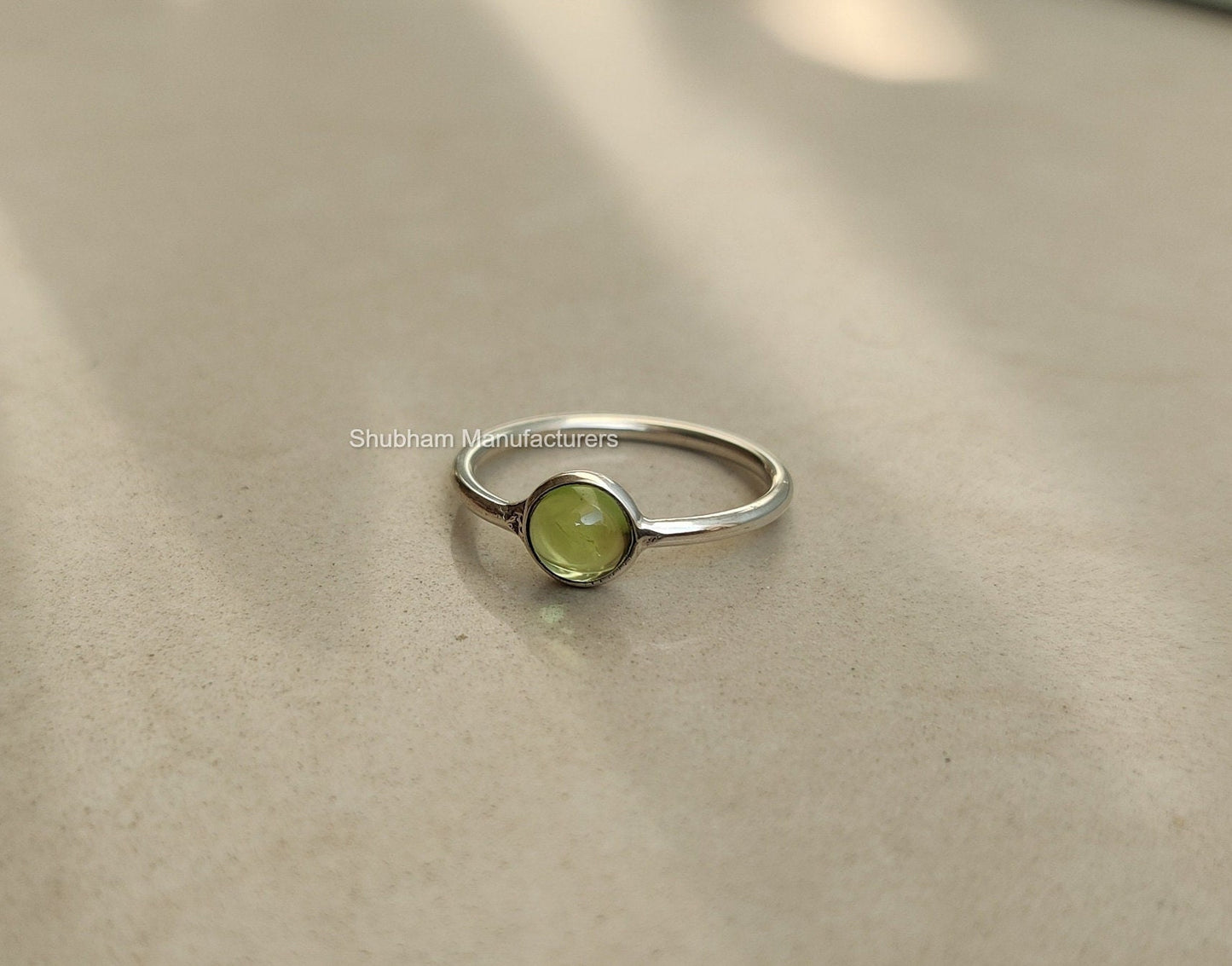 Natural Peridot Ring, 925 Sterling Silver Ring, Tiny Peridot Minimalist Ring, Dainty Gemstone Ring, August Birthstone Ring, Simple Ring