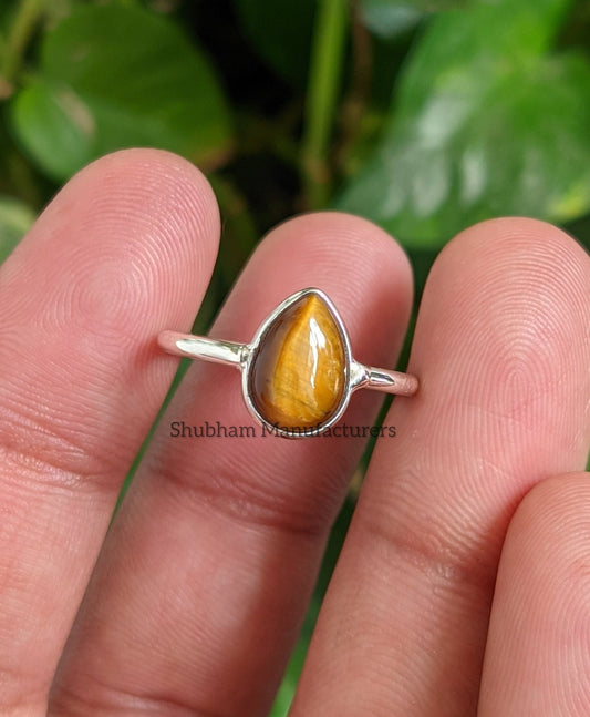 Tigers Eye Ring, 925 Sterling Silver Ring, Natural Stone Ring, Gemstone Ring, Handmade Ring for Women, Birthstone Jewelry, Everyday Ring