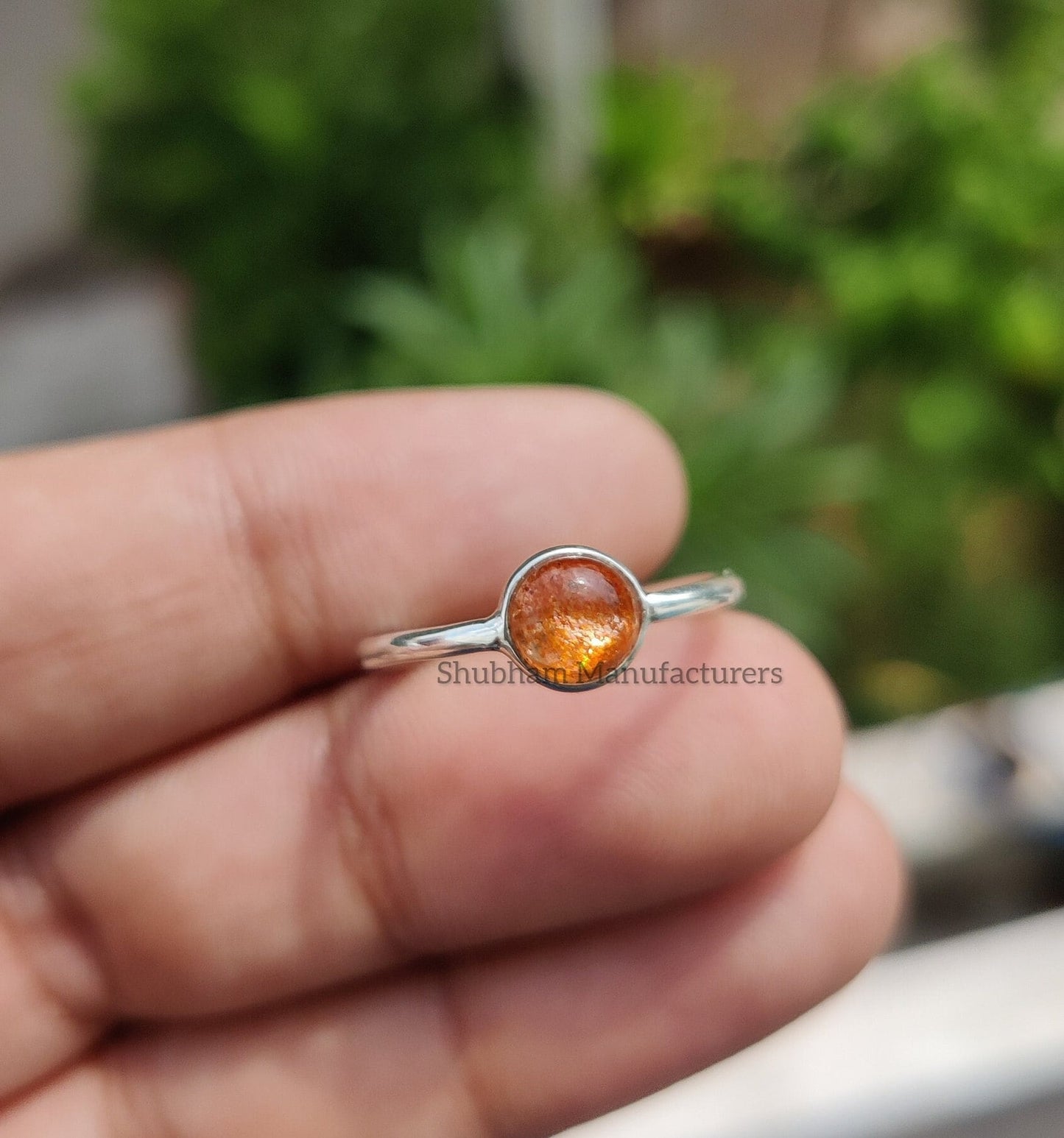 Sun Stone Ring, 925 Sterling Silver Ring, Sunstone Jewelry, Natural Gemstone Ring, Handmade Gift for Her, Silver Stacking Ring, Women's Ring