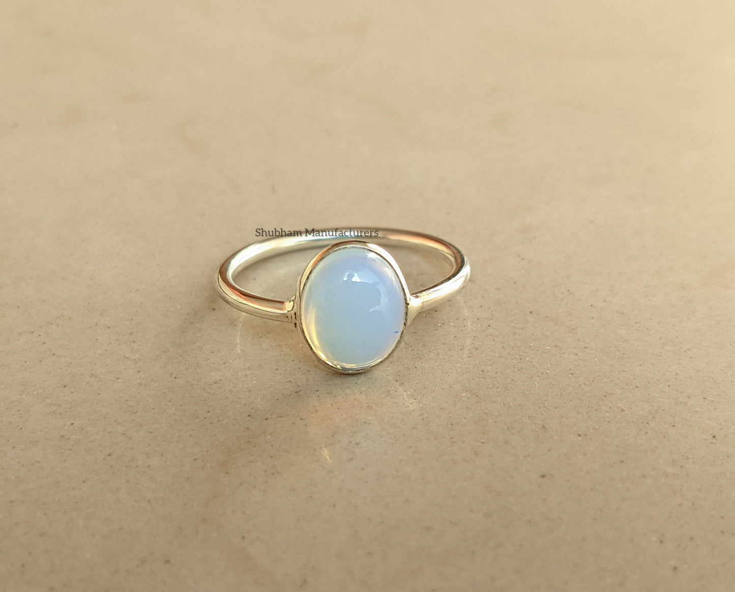 Opalite Ring, 925 Sterling Silver Ring, Milky Opalite Jewelry, White Stone Ring, Silver Gemstone Ring, Handmade Gift for Her, Women's Ring