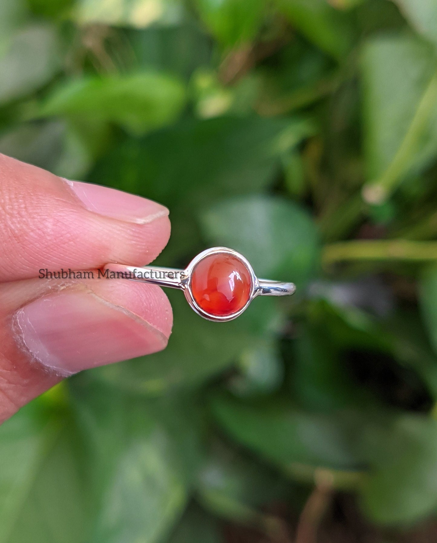 Carnelian Ring, 925 Sterling Silver Ring, Natural Stone, Cabochon Gemstone, Everyday Simple Jewelry, Minimalist Ring, Dainty Birthstone Ring