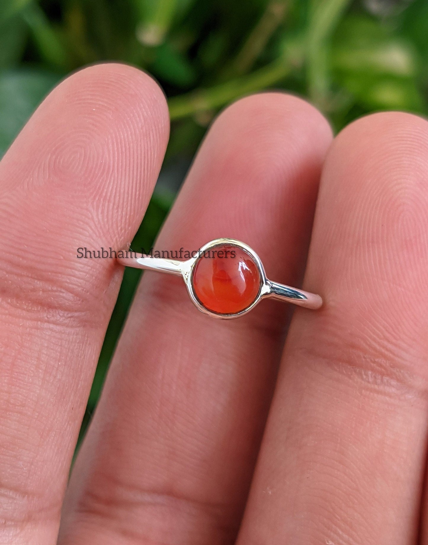 Carnelian Ring, 925 Sterling Silver Ring, Natural Stone, Cabochon Gemstone, Everyday Simple Jewelry, Minimalist Ring, Dainty Birthstone Ring