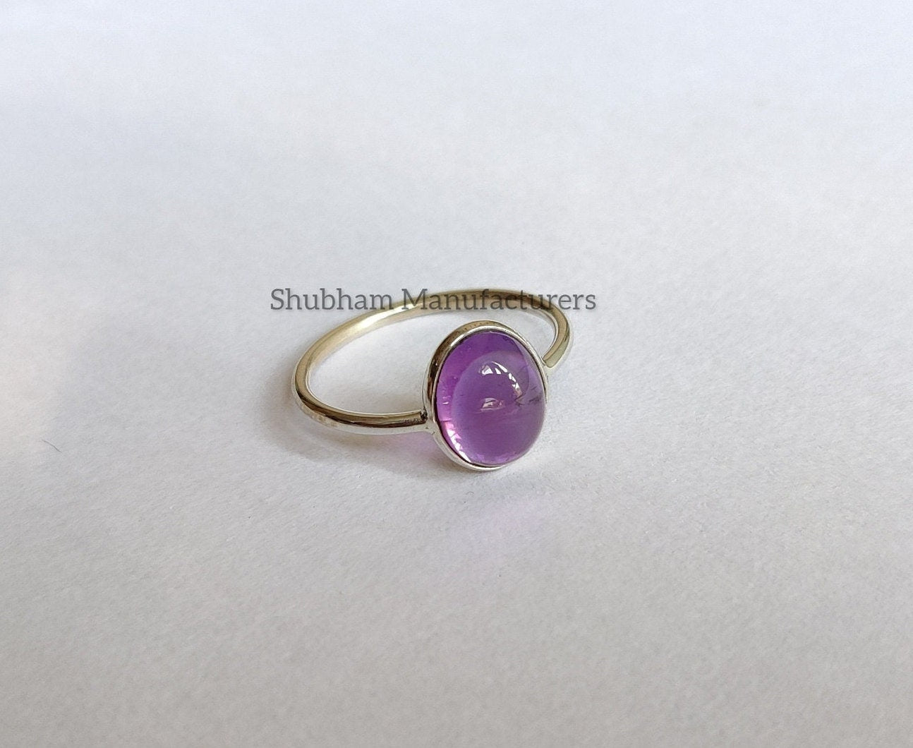 Natural Amethyst Ring, 925 Sterling Silver Ring, Purple Amethyst Jewelry, Everyday Ring for Women, Cabochon Gemstone Ring, Handmade Gift