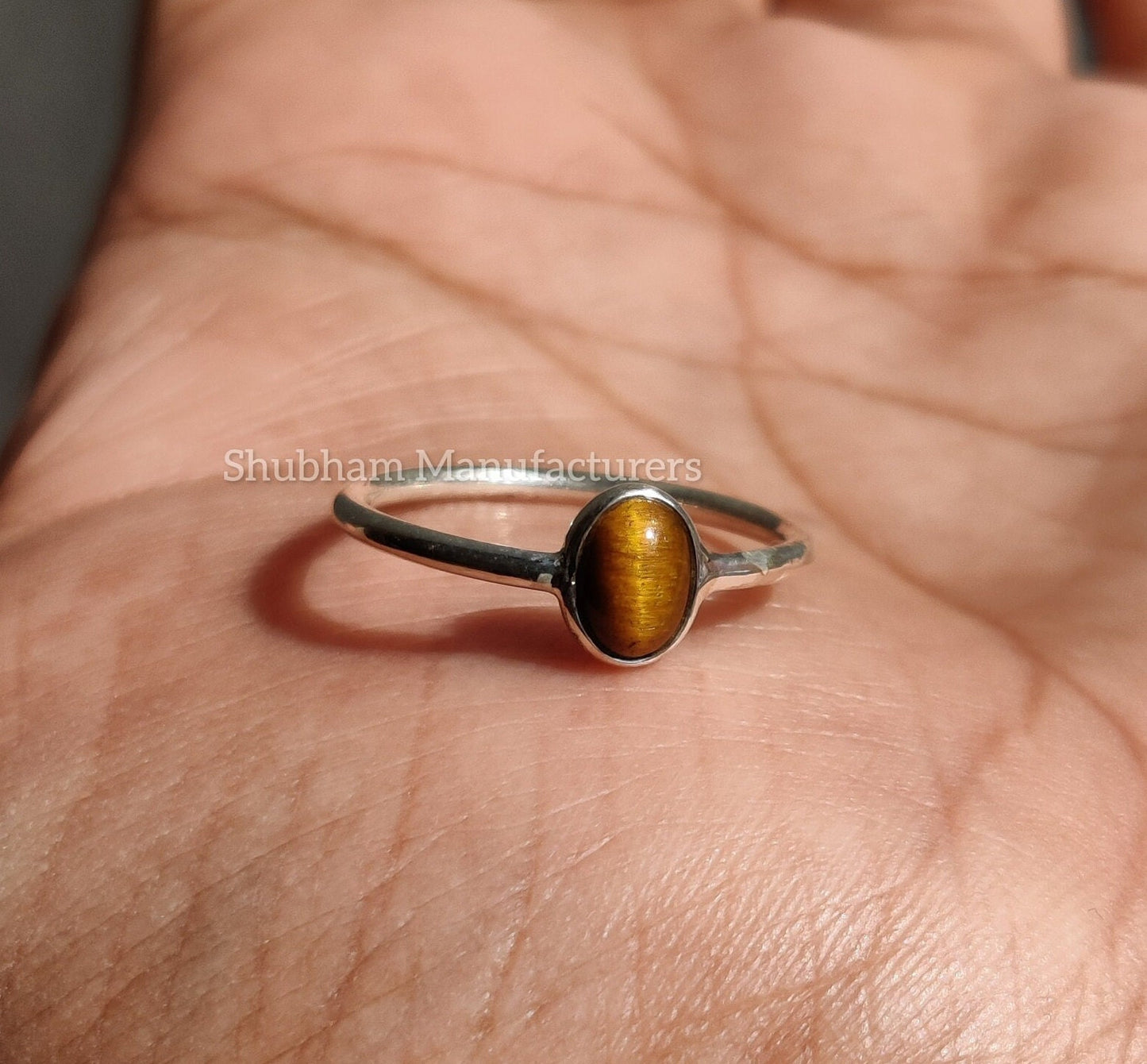 Tiger Eye Ring, 925 Sterling Silver, Minimalist Gemstone Ring, Dainty Birthstone Ring, Tiger Eye Jewelry for Her, Tiny Stone Ring for Women