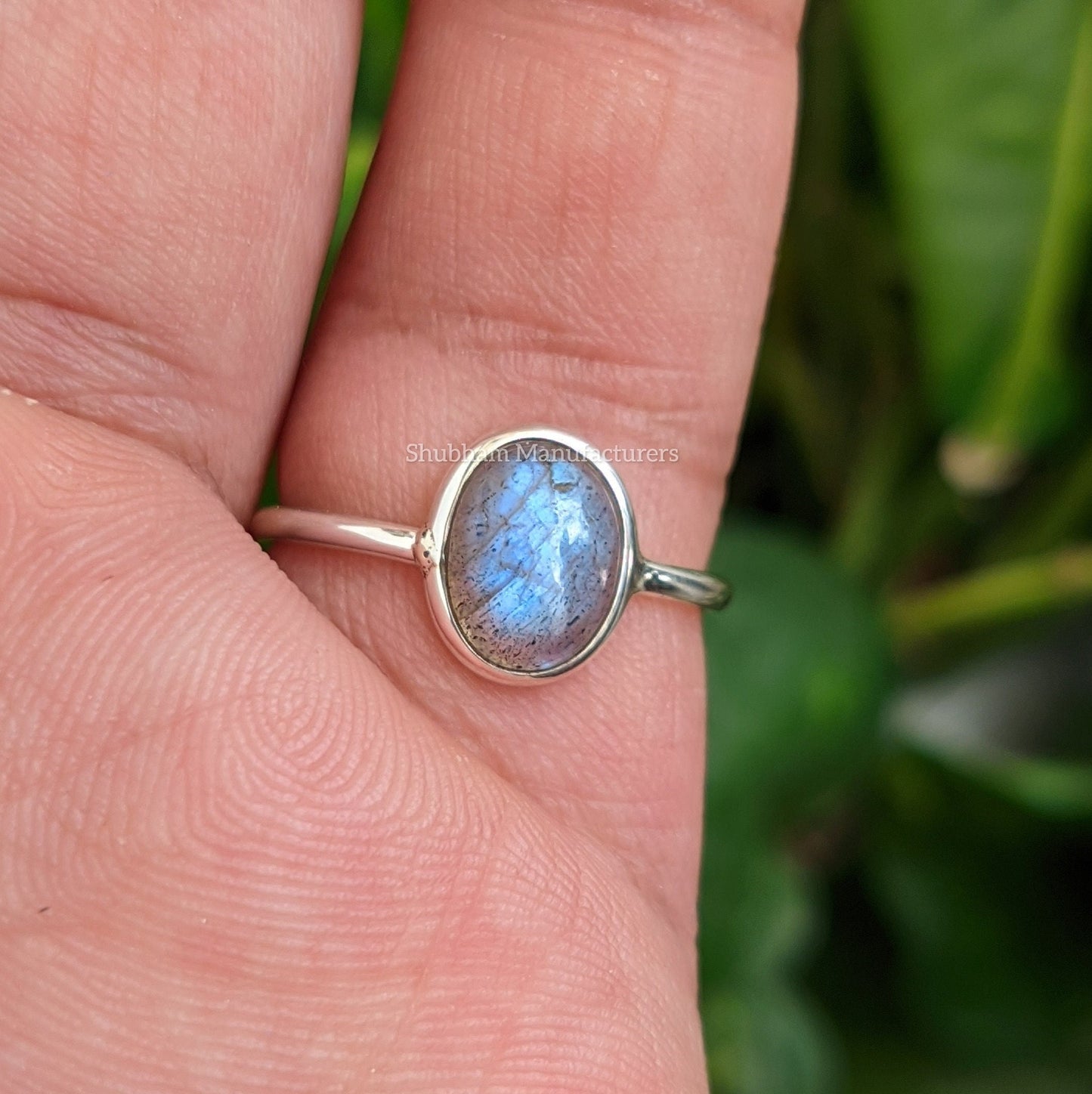 Labradorite Ring, 925 Sterling Silver Ring, Blue Fire Labradorite Jewelry, February Birthstone Ring, Natural Gemstone Stacking Ring for Her