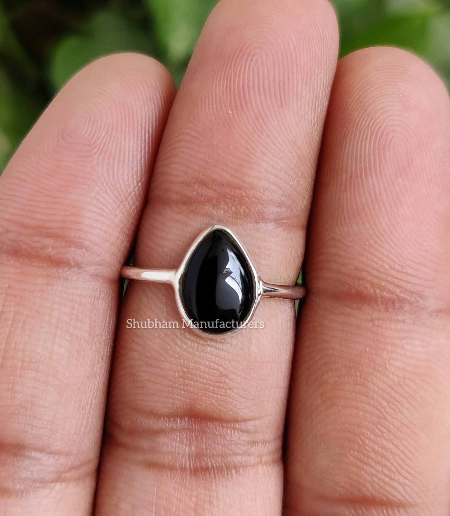 Black Onyx Ring, 925 Sterling Silver Ring, Black Gemstone Ring, Dainty Onyx Ring, Birthstone Ring, Natural Stone Ring, Handmade Jewelry