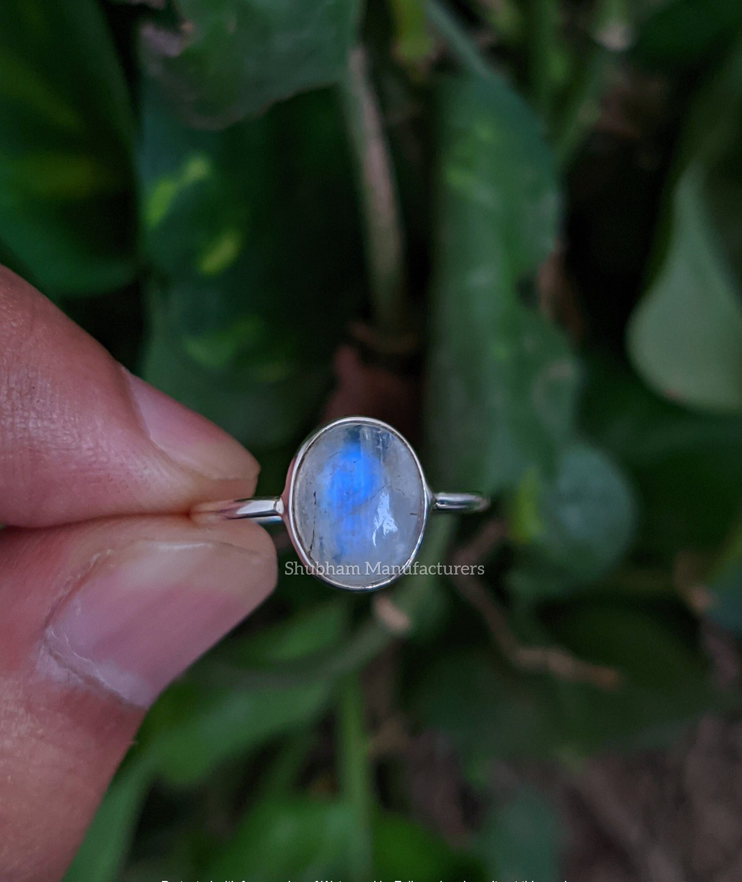 Natural Rainbow Moonstone Ring, 925 Sterling Silver Ring, Blue Fire Moonstone, Gemstone Stacking Ring, Dainty Silver Ring, Minimalist Ring