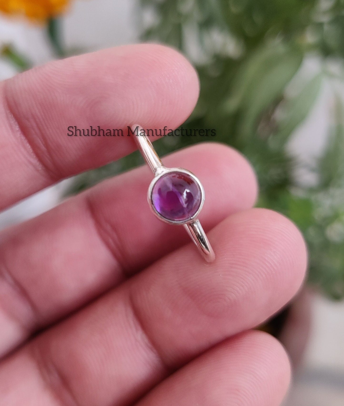 Amethyst Ring, 925 Sterling Silver Ring, Purple Amethyst Jewelry, Natural Gemstone Ring, Birthstone Gift for Her, February Birthstone Ring