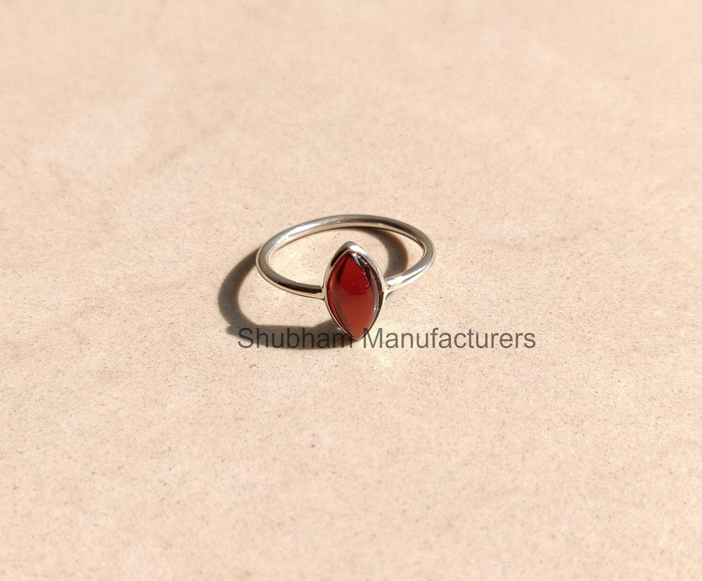 Natural Garnet Ring, 925 Sterling Silver Ring, Garnet Minimalist Ring, Dainty Gemstone Ring, January Birthstone Ring, Simple Ring for Women