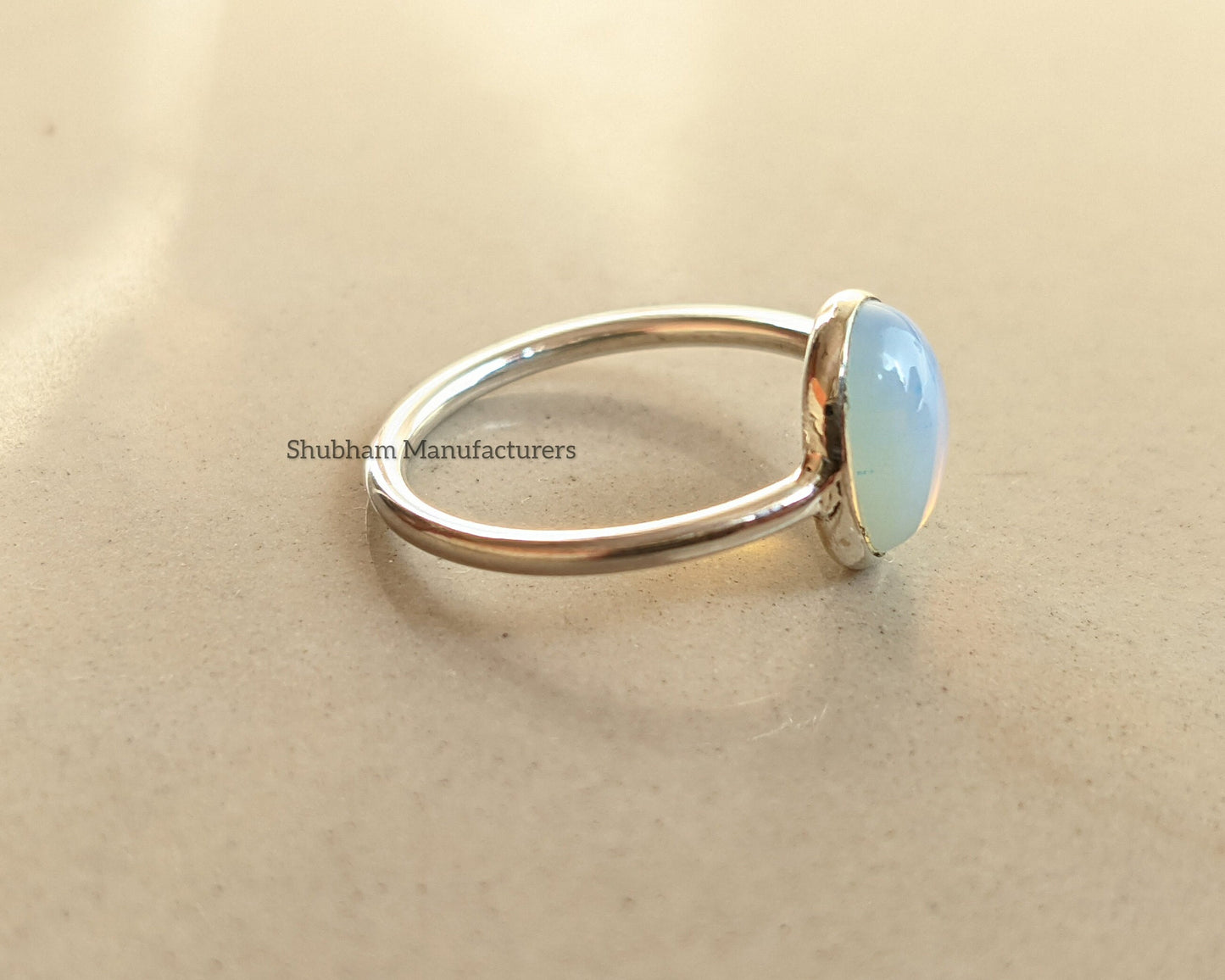 Opalite Ring, 925 Sterling Silver Ring, Milky Opalite Jewelry, White Stone Ring, Silver Gemstone Ring, Handmade Gift for Her, Women's Ring