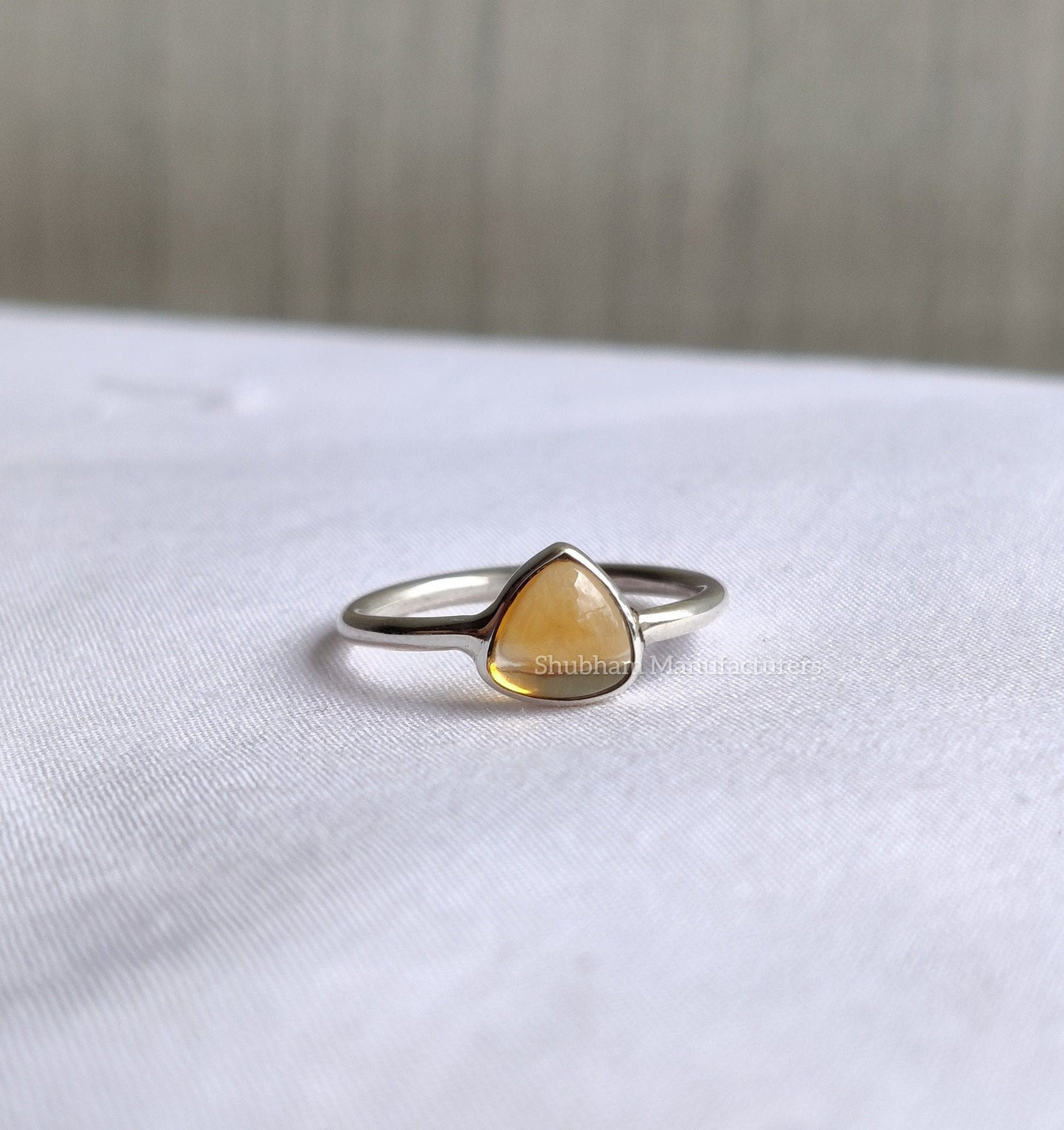 Natural Citrine Ring, 925 Sterling Silver Ring, Citrine Jewelry, Minimalist Stone Ring, Yellow Gemstone Ring, Tiny Dainty Ring, Gift for Her