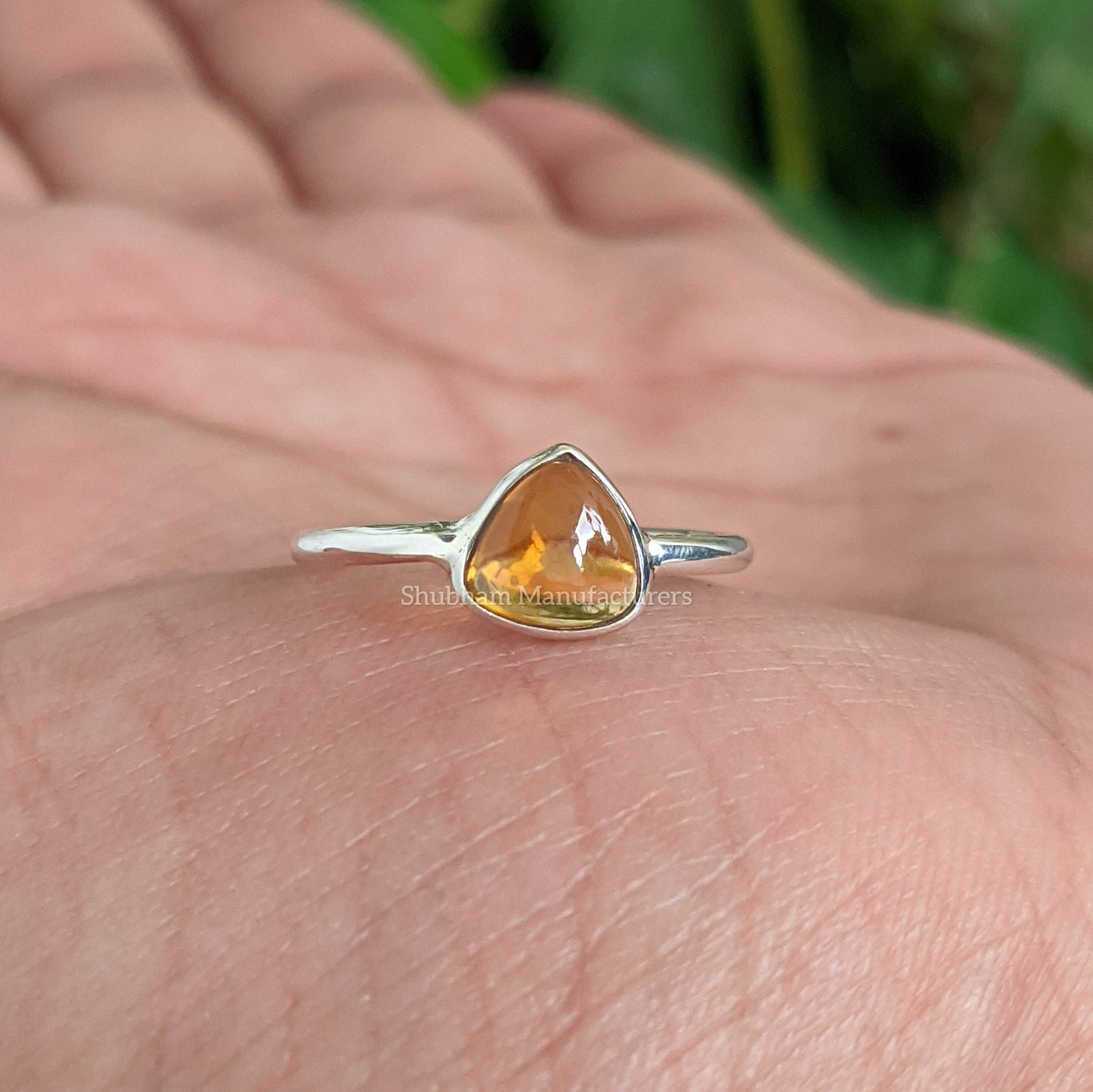 Natural Citrine Ring, 925 Sterling Silver Ring, Citrine Jewelry, Minimalist Stone Ring, Yellow Gemstone Ring, Tiny Dainty Ring, Gift for Her