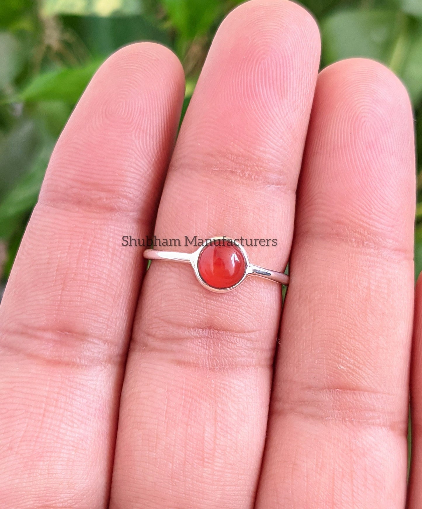 Carnelian Ring, 925 Sterling Silver Ring, Natural Stone, Cabochon Gemstone, Everyday Simple Jewelry, Minimalist Ring, Dainty Birthstone Ring