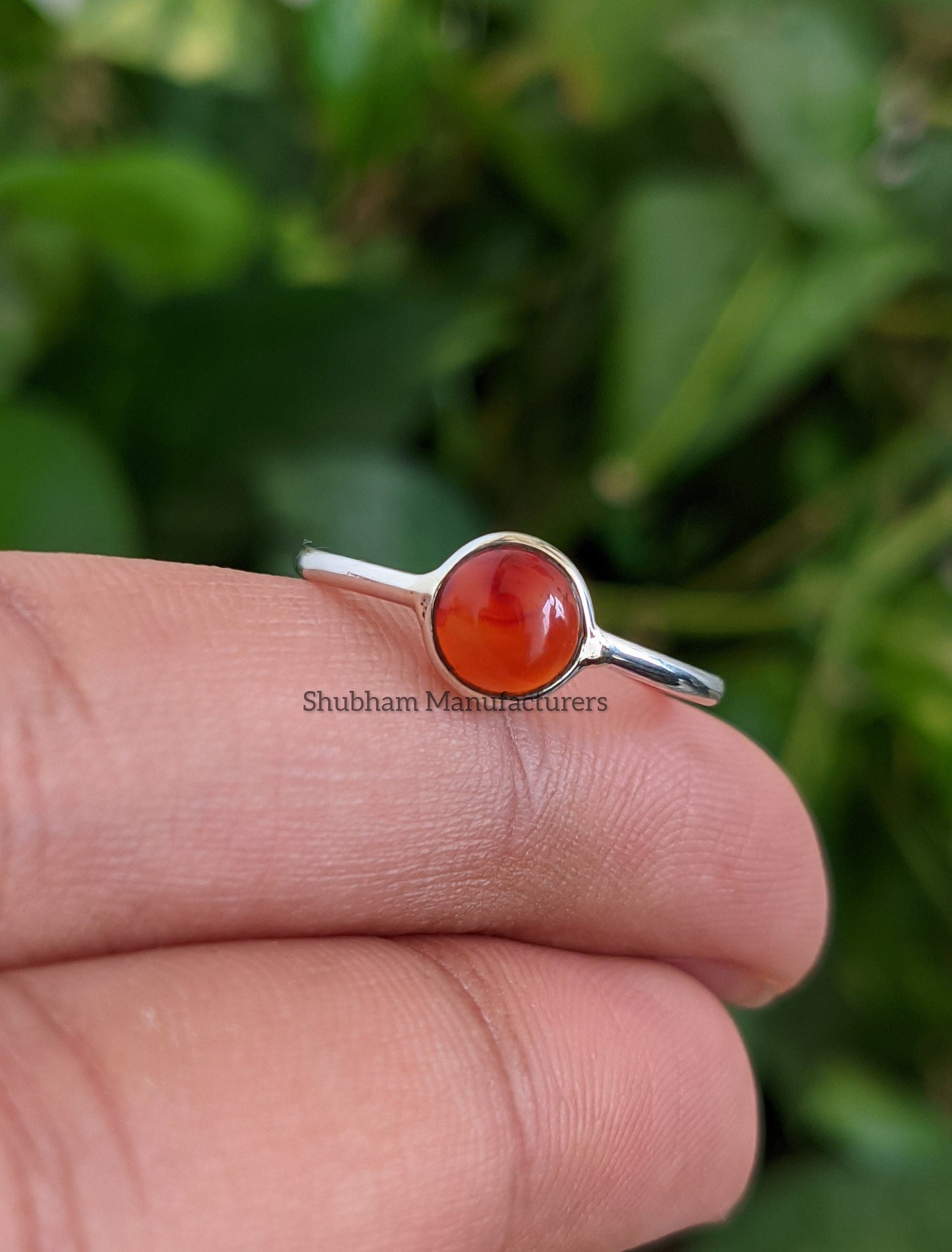 Carnelian Ring, 925 Sterling Silver Ring, Natural Stone, Cabochon Gemstone, Everyday Simple Jewelry, Minimalist Ring, Dainty Birthstone Ring